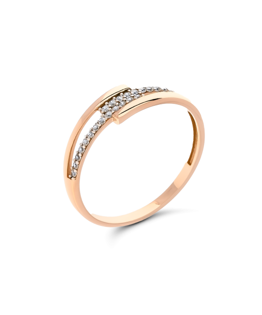 Gold ring with zircons