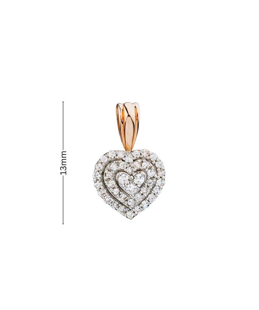Gold pendant with diamond "Heart"