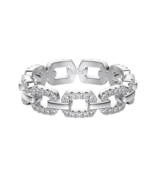 Sterling silver ring with zircons