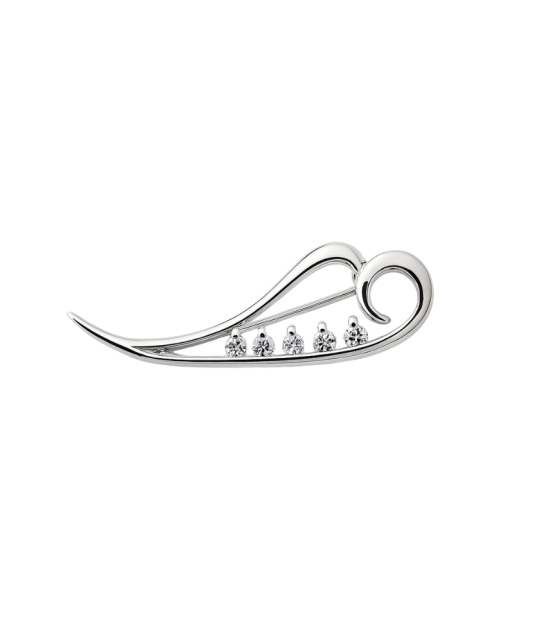 Sterling silver  brooch with zirconium