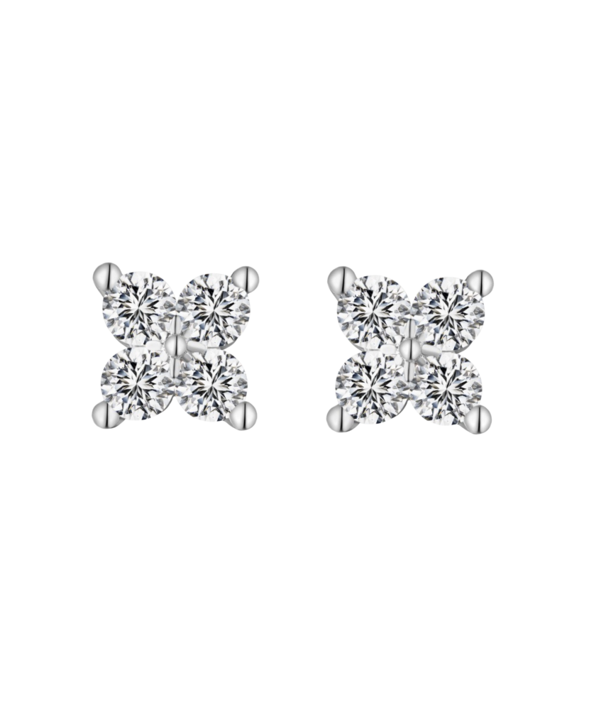 Hopeiset korvakorut zirkoneilla