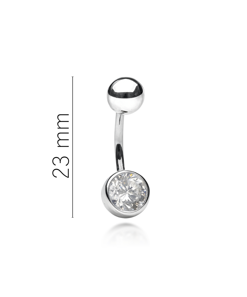 Sterling silver Belly Button Ring with zirconium