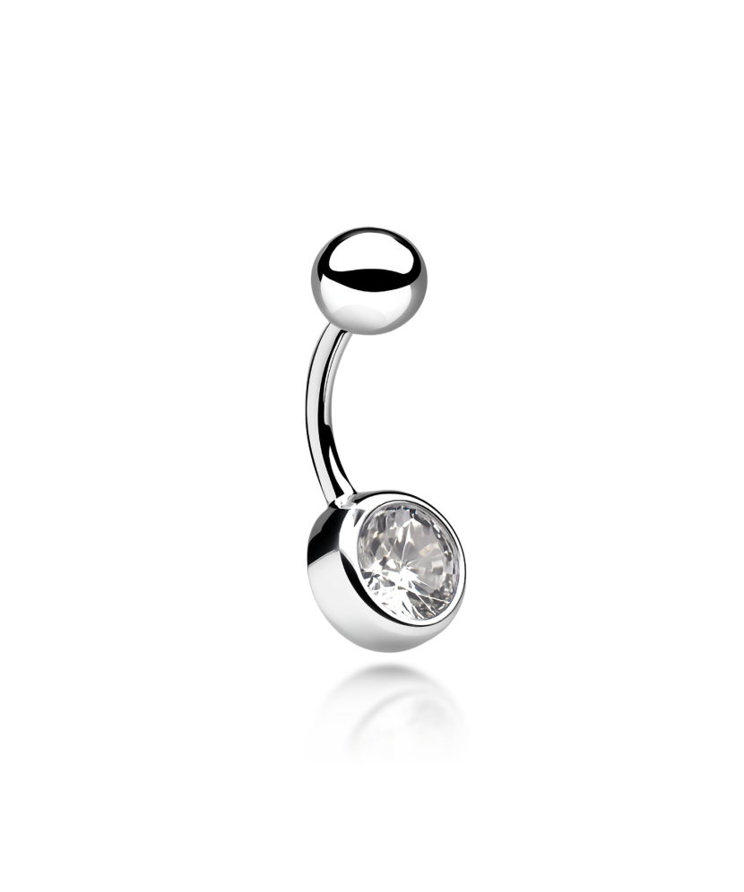 Sterling silver Belly Button Ring with zirconium