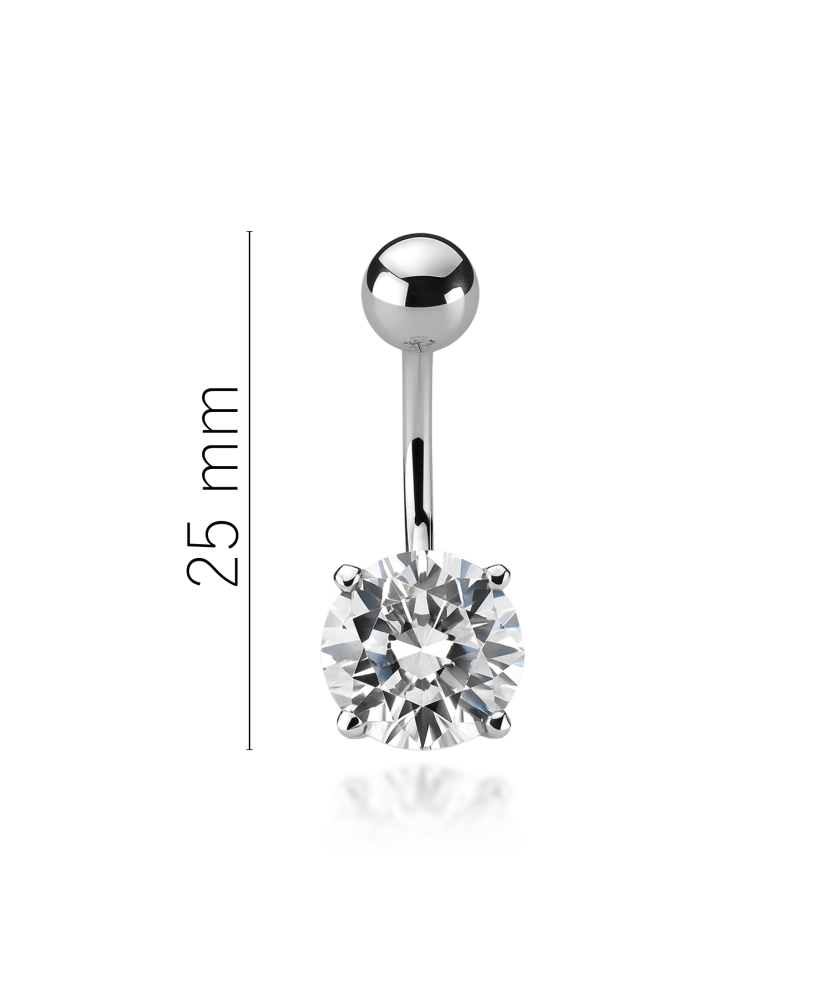 Sterling silver Belly Button Ring with zirconium