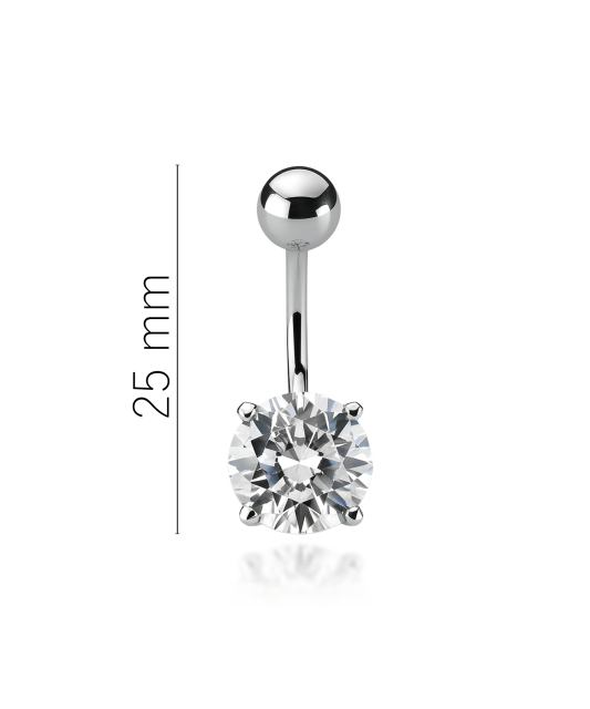 Sterling silver Belly Button Ring with zirconium