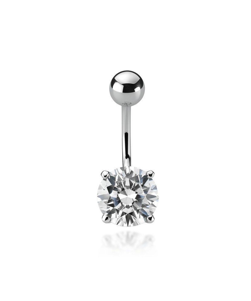 Sterling silver Belly Button Ring with zirconium