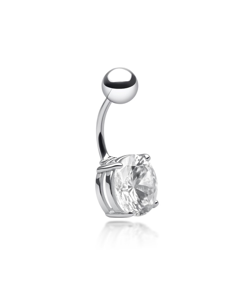 Sterling silver Belly Button Ring with zirconium