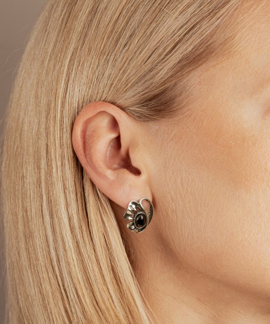 Sterling silver earrings with onyx