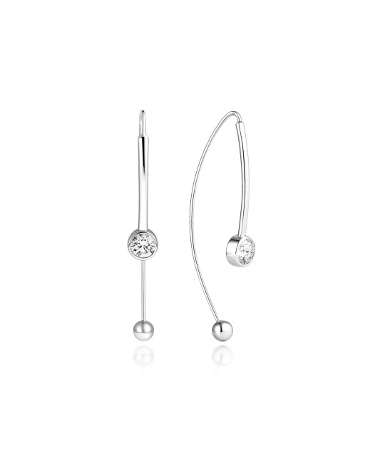 Hopeiset korvakorut zirkoneilla