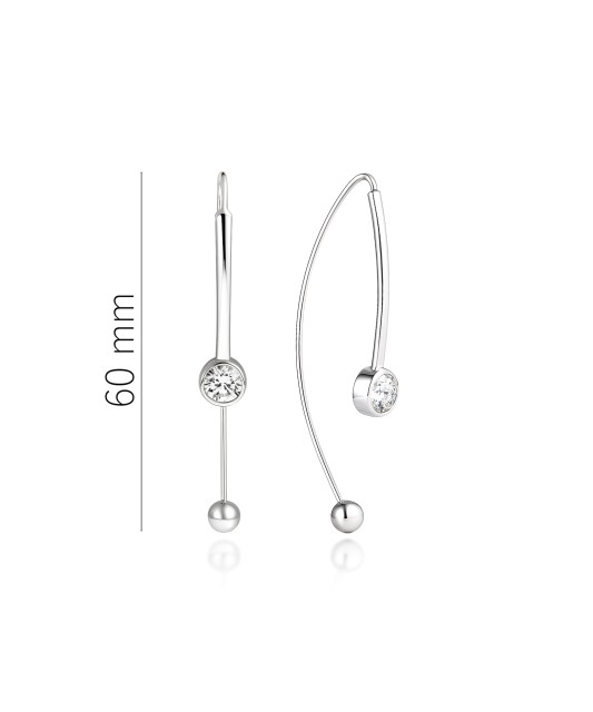 Hopeiset korvakorut zirkoneilla