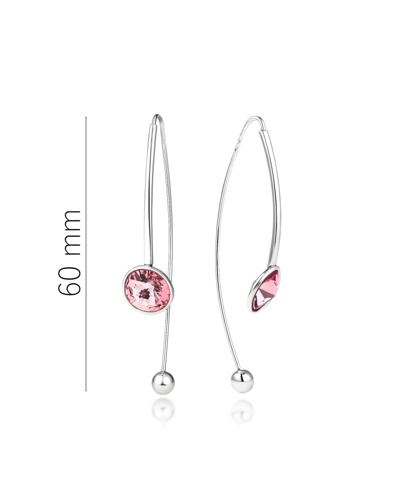 Hopeiset korvakorut kristalleilla