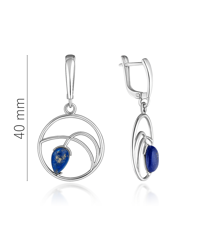 Hopeiset korvakorut lapis lazulilla