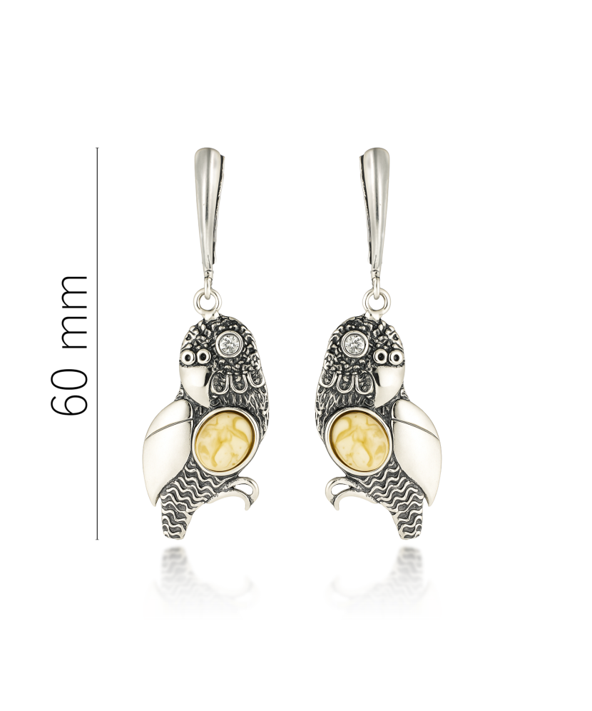 Sterling silver earrings with amber