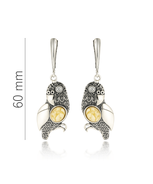 Sterling silver earrings with amber