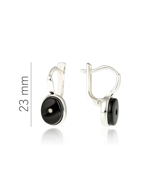 Sterling silver earrings with onyx