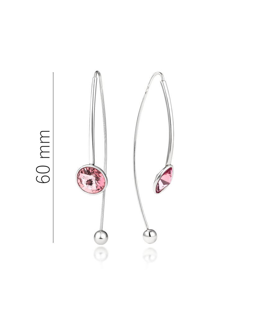 Hopeiset korvakorut kristalleilla