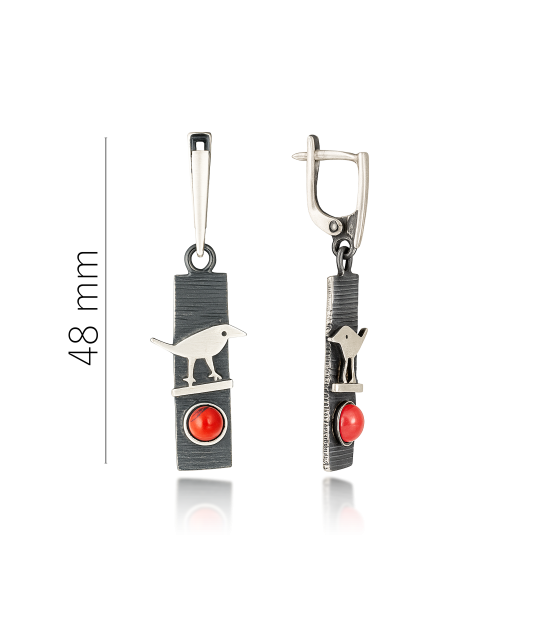 Sterling silver earrings with corals