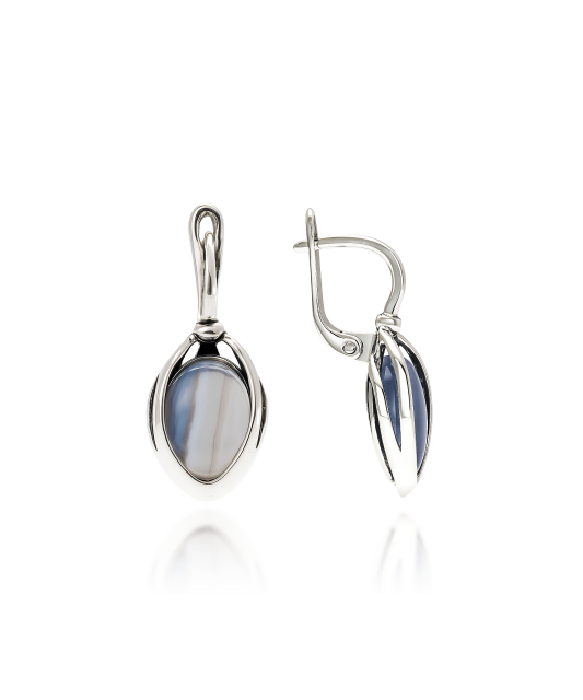 Sterling silver earrings with agates