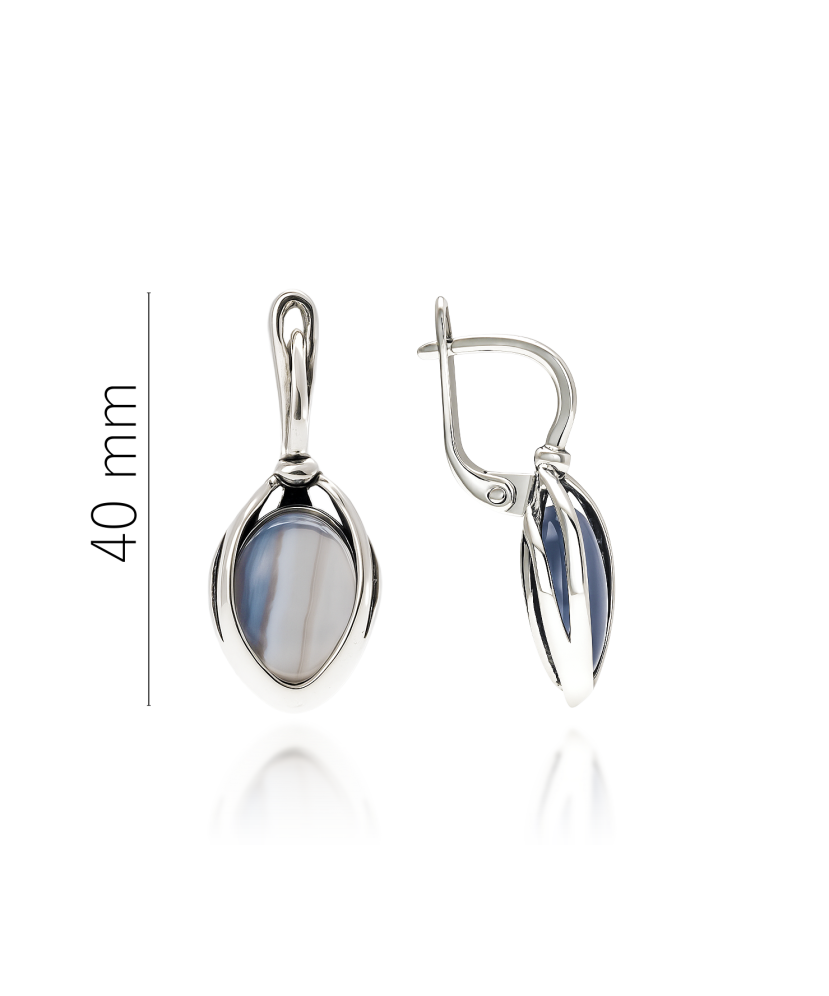 Sterling silver earrings with agates
