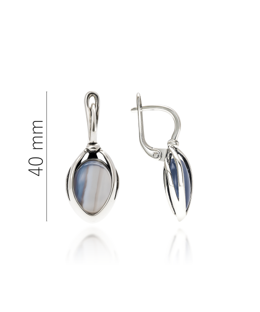 Sterling silver earrings with agates