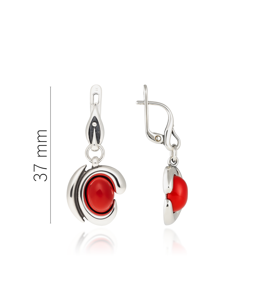 Sterling silver earrings with corals