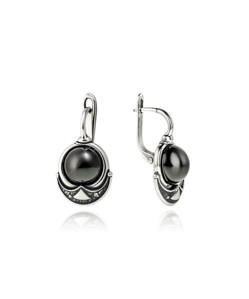 Sterling silver earrings with onyx