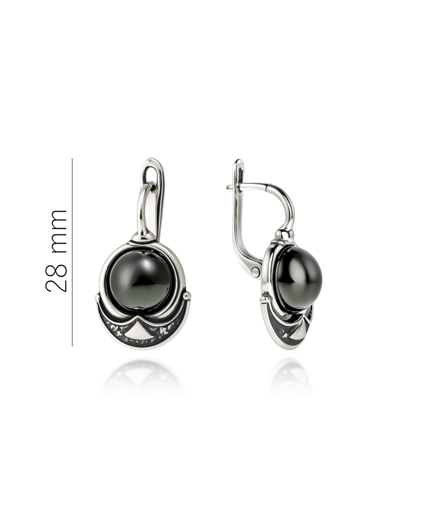 Sterling silver earrings with onyx