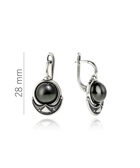Sterling silver earrings with onyx