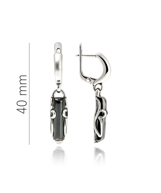 Sterling silver earrings with onyx