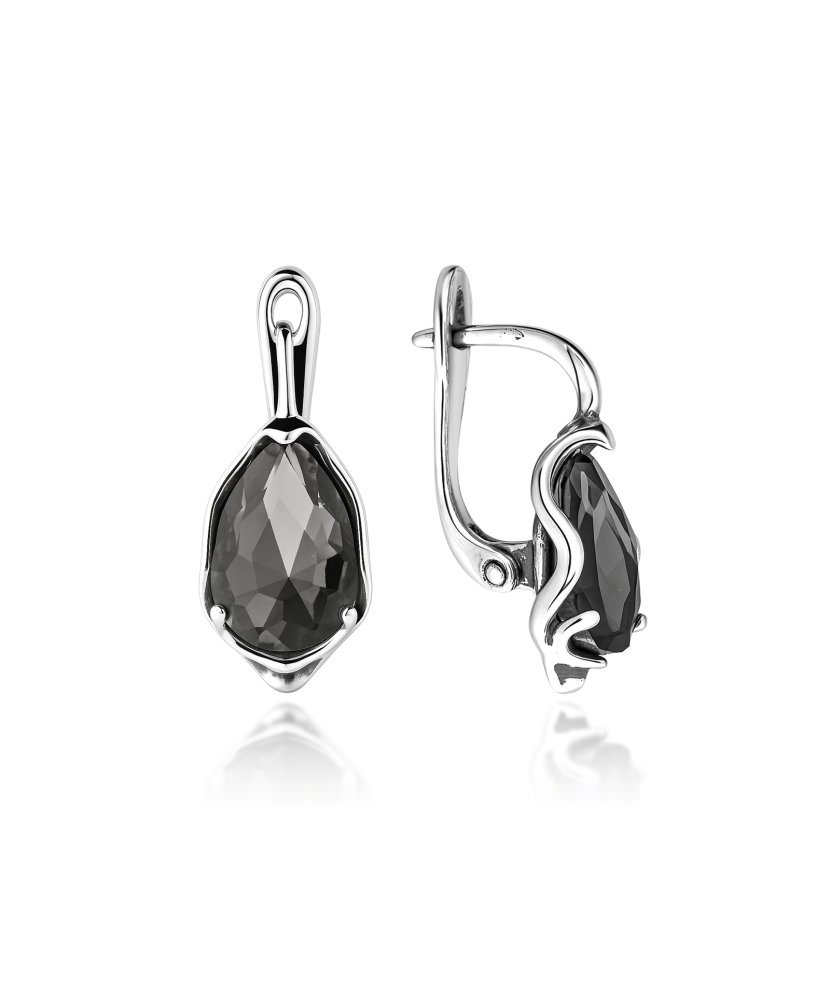Sterling silver earrings with crystal