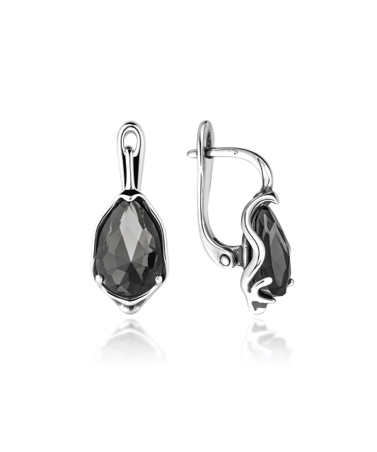 Sterling silver earrings with crystal