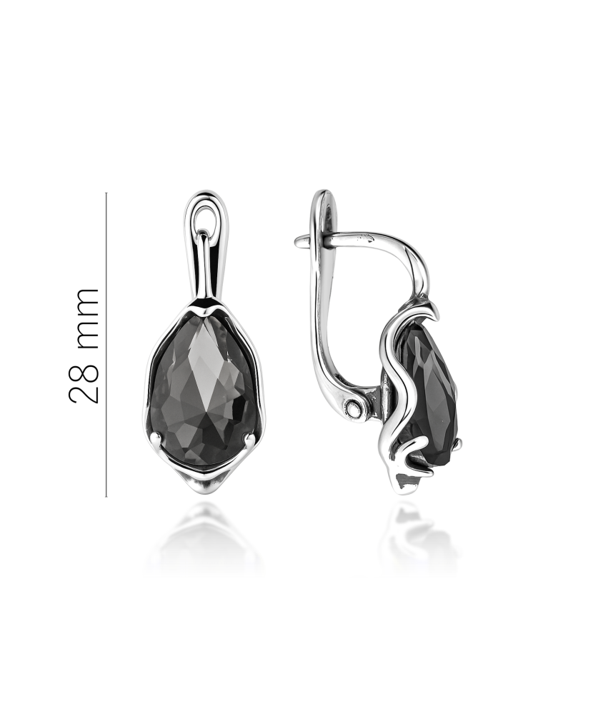 Sterling silver earrings with crystal
