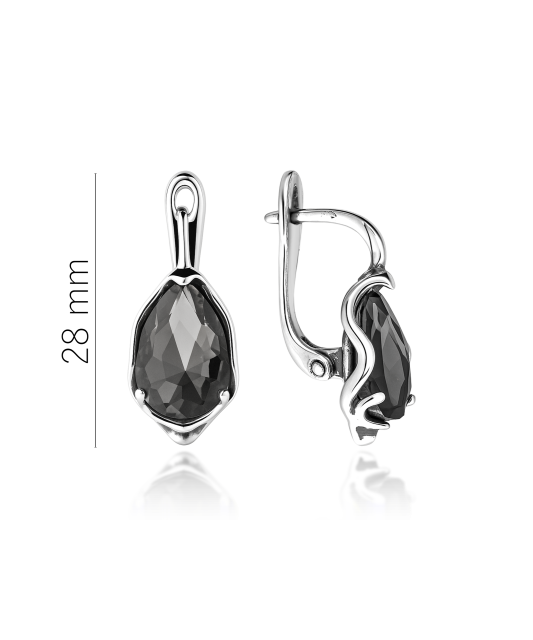 Sterling silver earrings with crystal