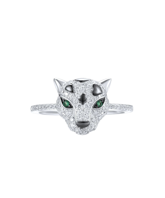 Sterling silver ring with zircons and spinels