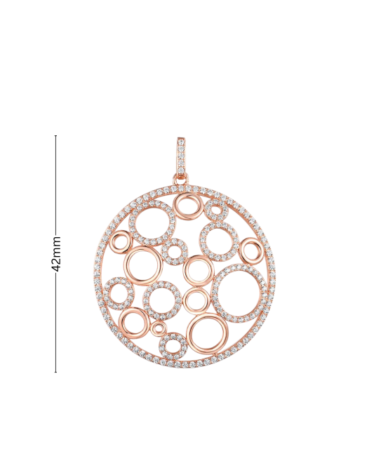 Gilded sterling silver pendant with zircons