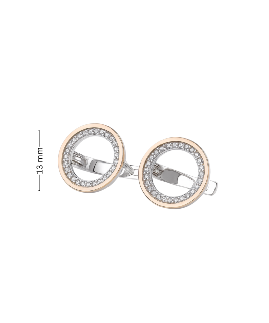 Hopeiset korvakorut peittää kullalla zirkoneilla