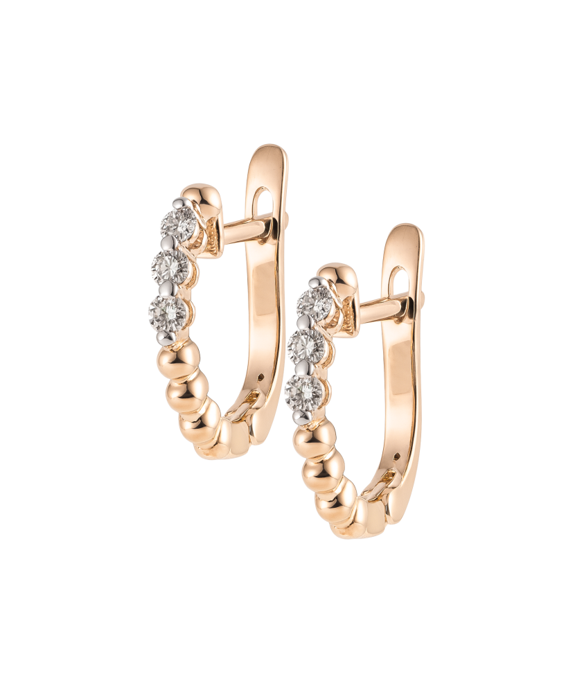 Gold earrings with diamonds