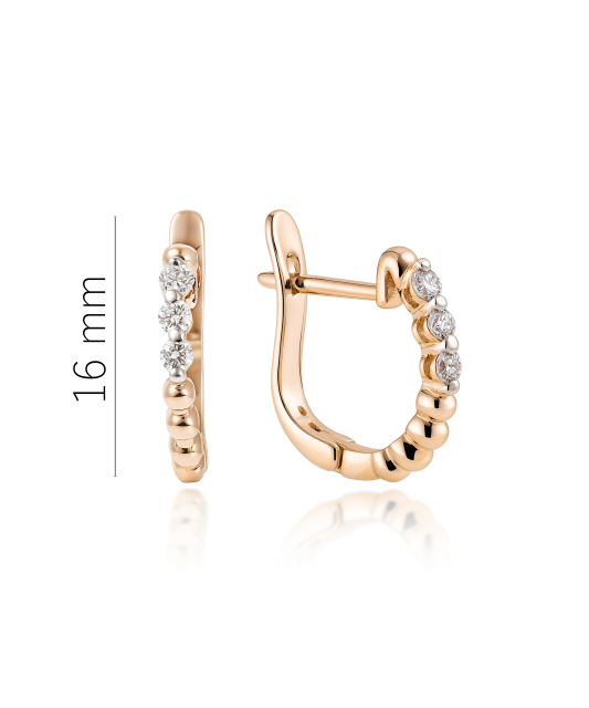 Gold earrings with diamonds