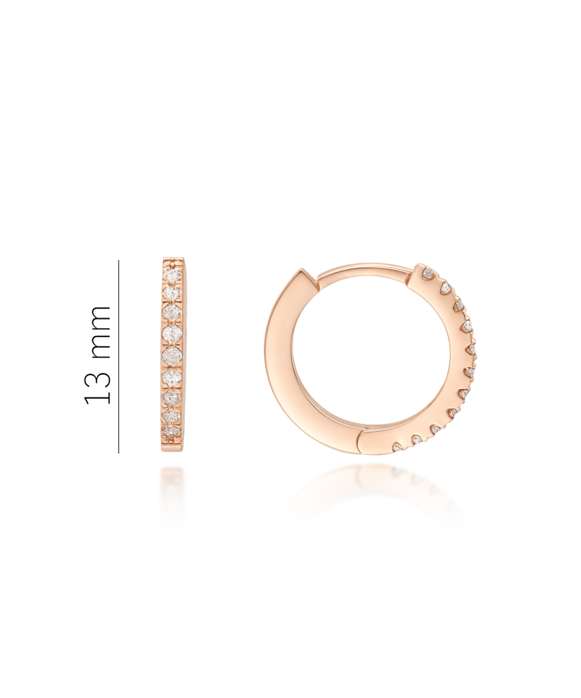 Gold earrings with diamonds