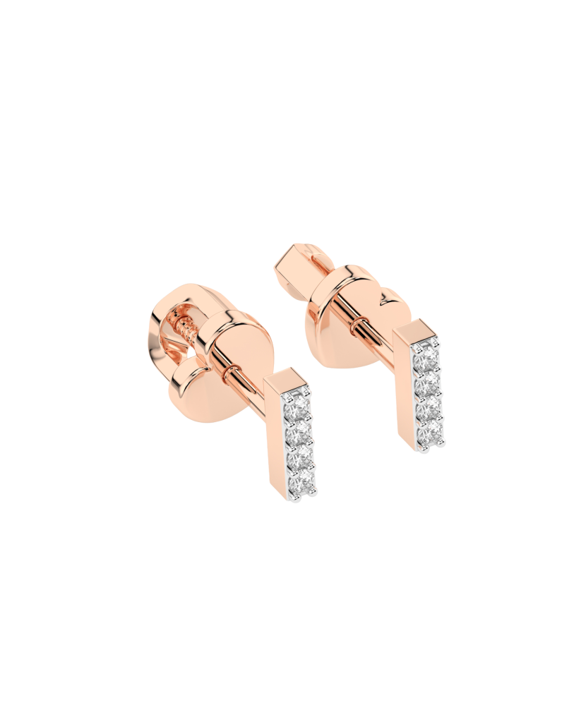 Gold earrings with diamonds