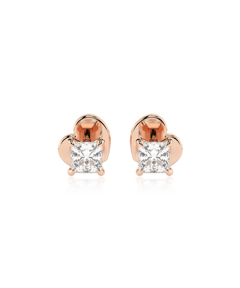 Gold earrings with diamonds