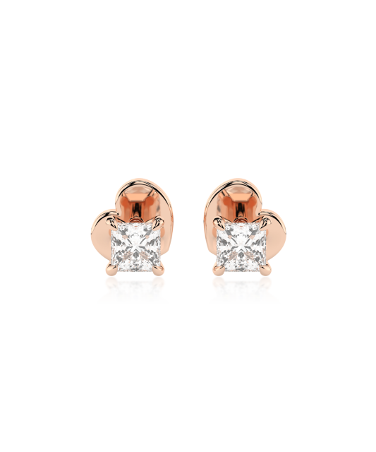 Gold earrings with diamonds