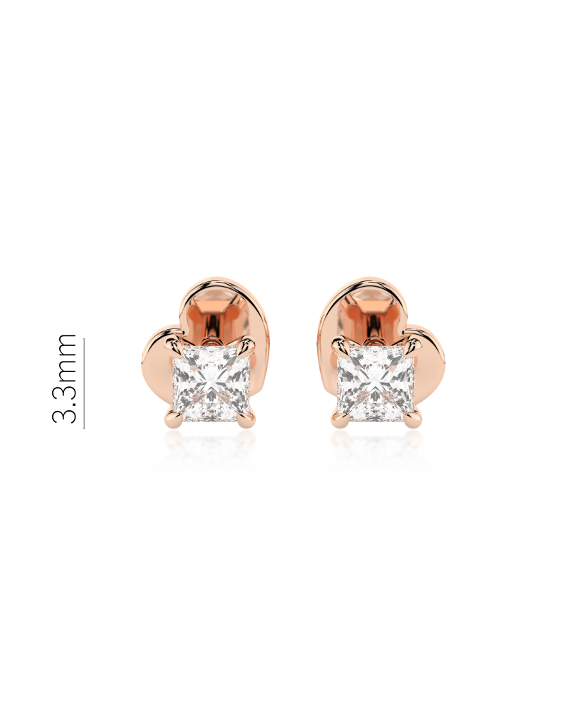 Gold earrings with diamonds