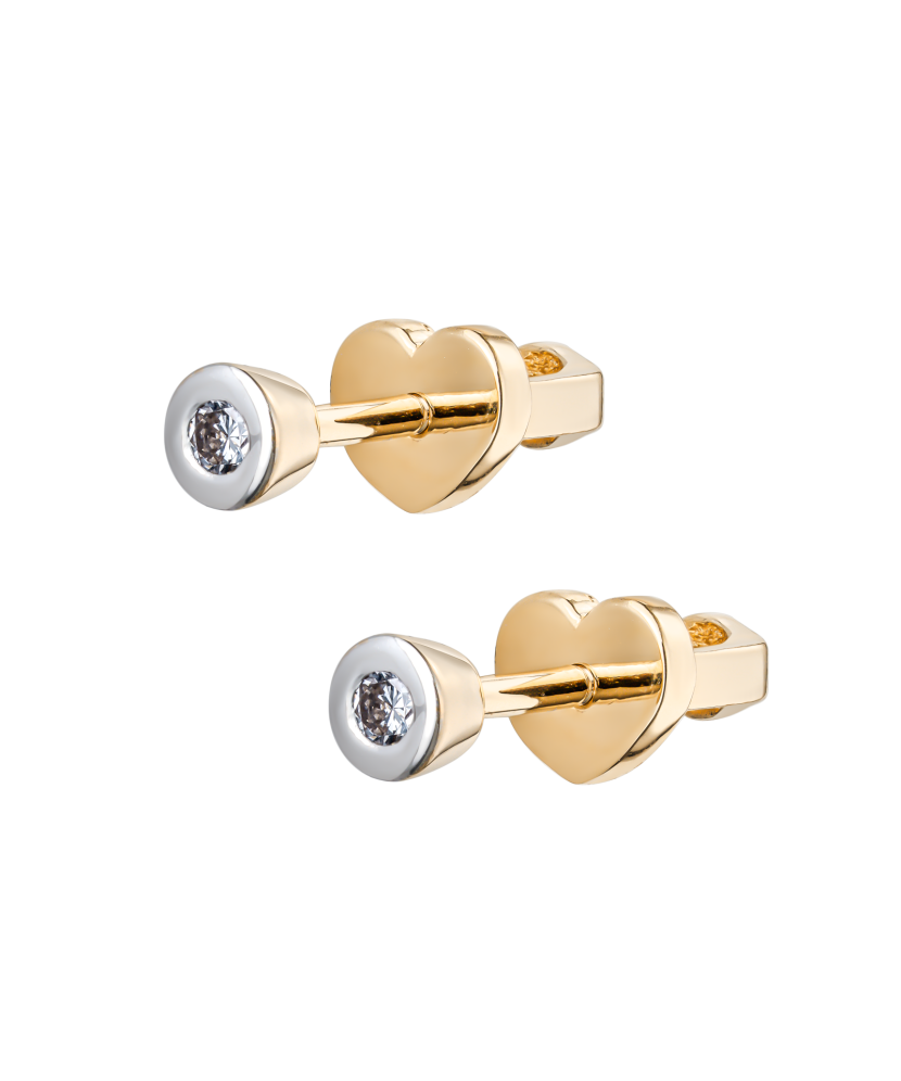 Yellow Gold earrings with diamonds