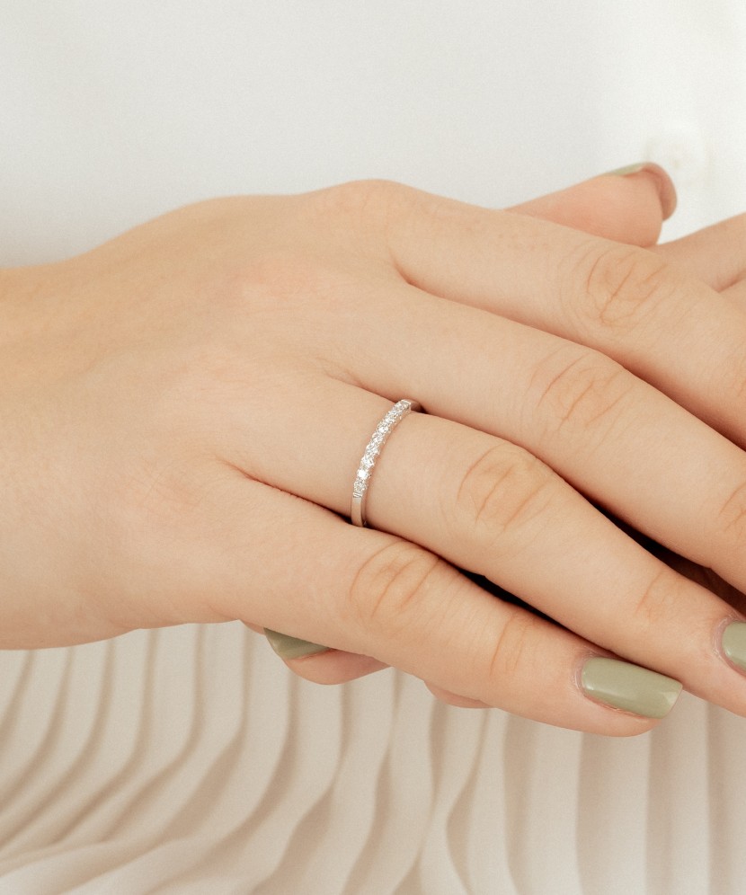 White gold ring with diamonds