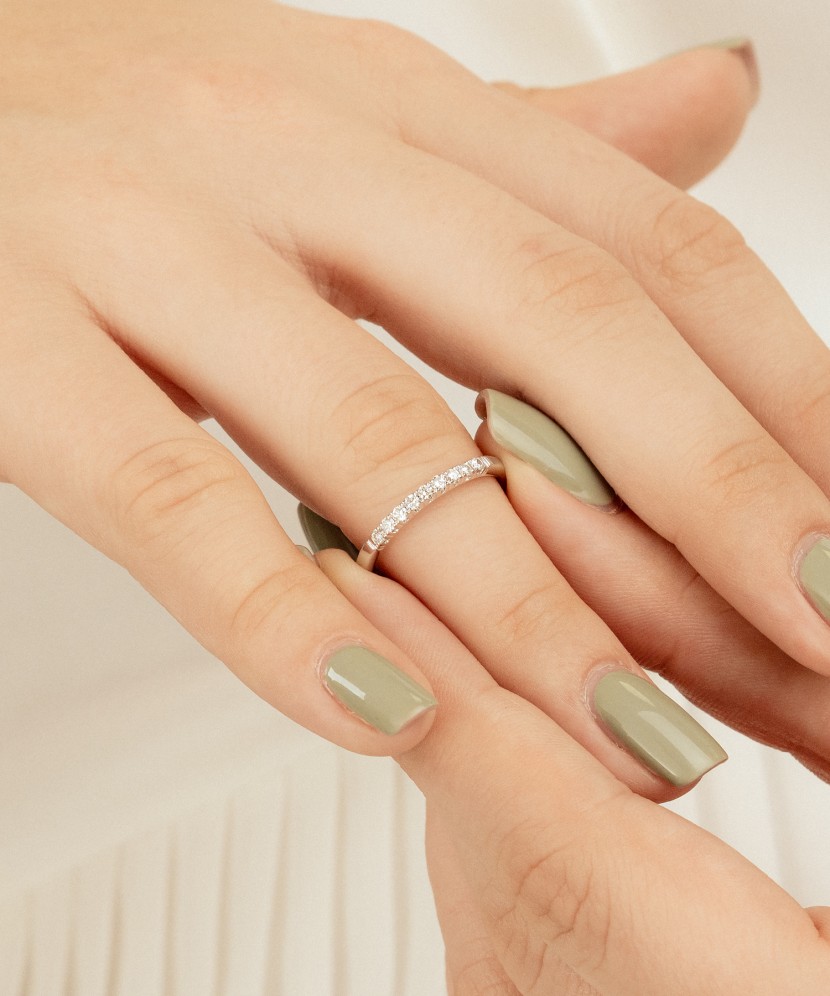 White gold ring with diamonds