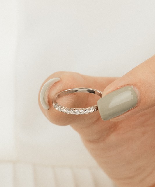 White gold ring with diamonds