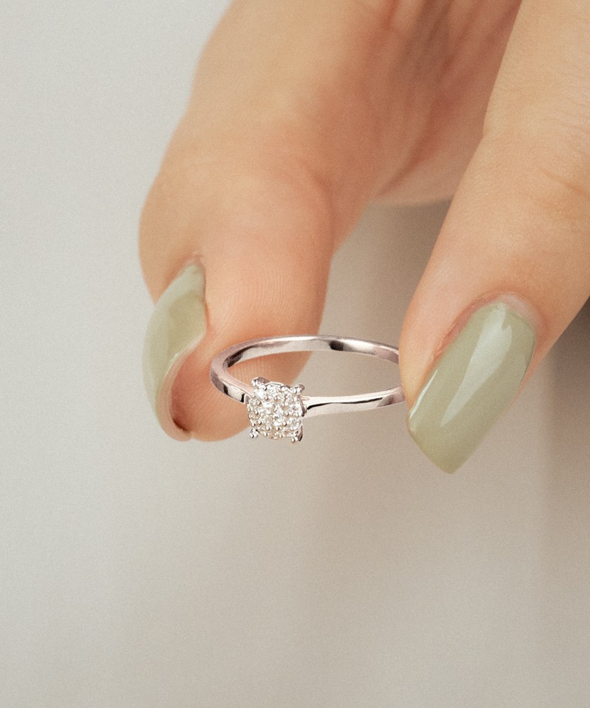 White gold ring with diamonds