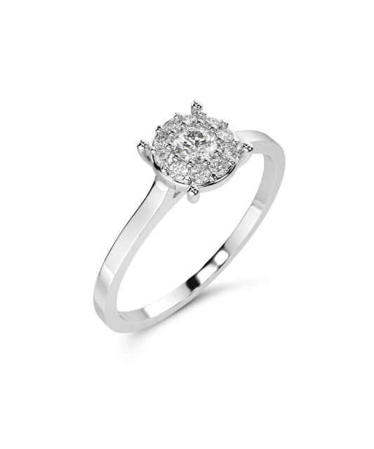 White gold ring with diamonds