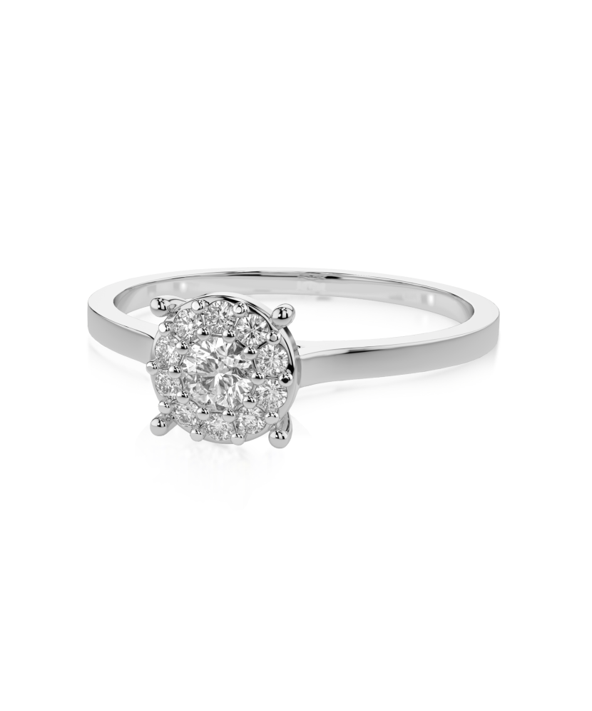 White gold ring with diamonds